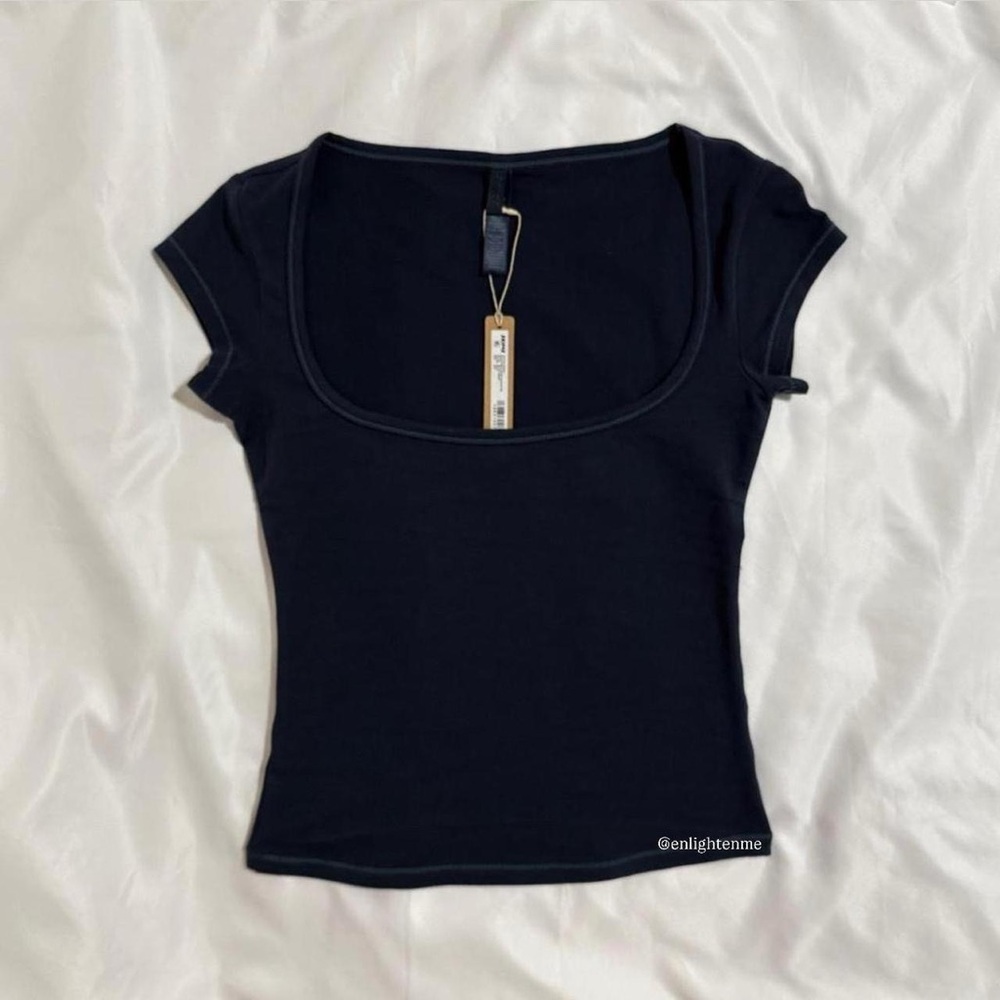 Skims Cotton Jersey Scoop Neck T-Shirt
